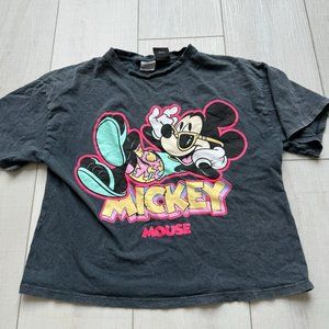 Zara girls Mickey Mouse oversized crop tee size 11/12 Disney FLAW